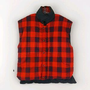 Classic Collection Winter Vest Plaid Red Black Mens Work Outdoor Camping XL